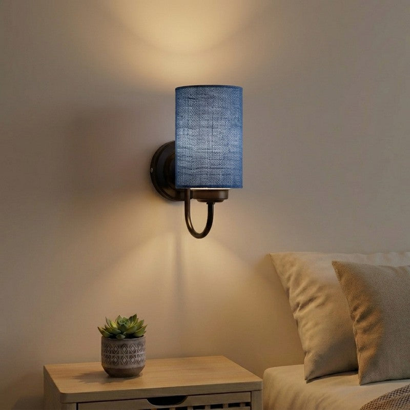 Cyluxe Soft Loom Jute Wall Lamp - Blue