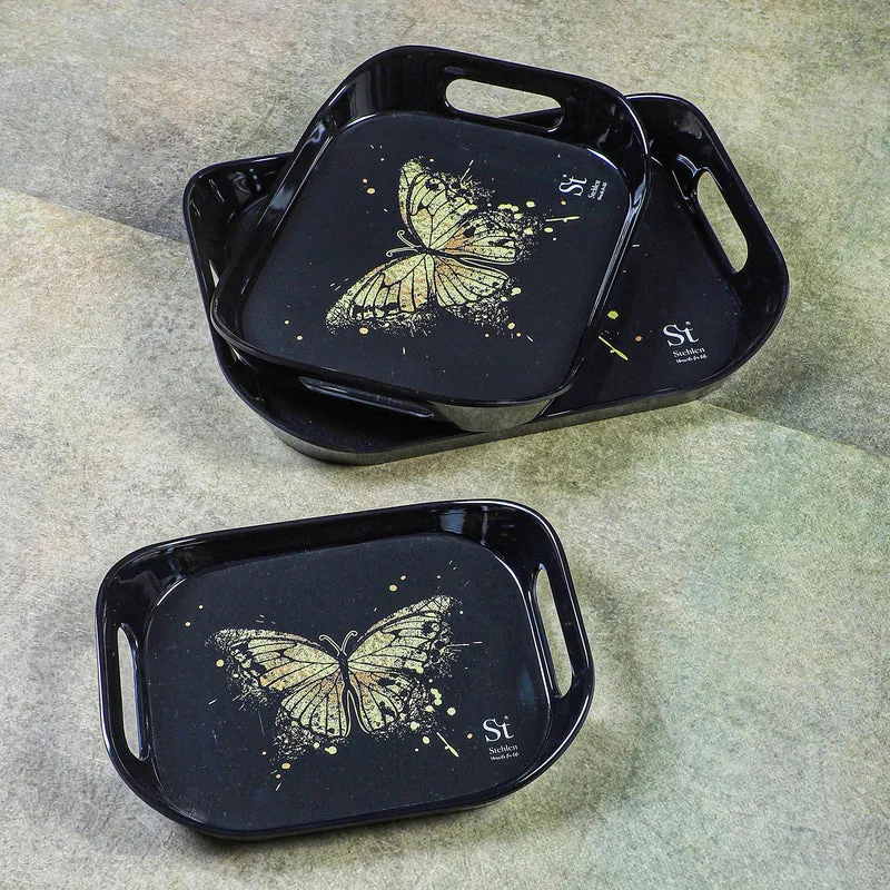Papilon Shimmer Melamine Serving Tray - Set Of Three media 3
