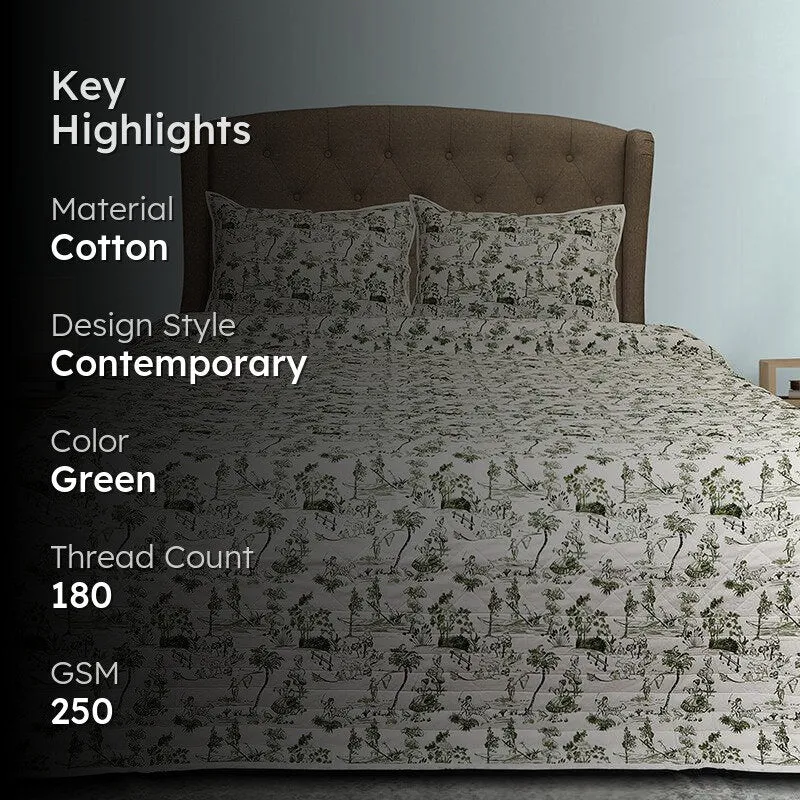 Thread & Soul Floral Cotton Quilt - 250 GSM media 2