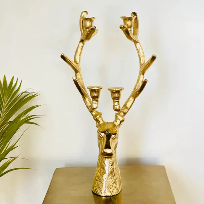 Stag Supremacy Candle Holder - Gold media 5