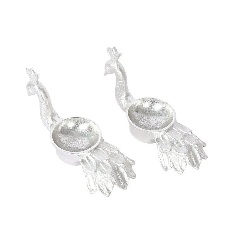 Platinum Mayur Tealight Holder - Set Of Two media 4
