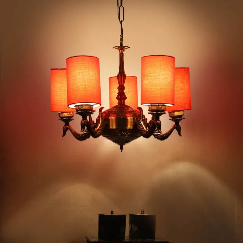 Crosso Cylindrical Golden Antique Ceiling Lamp media 1