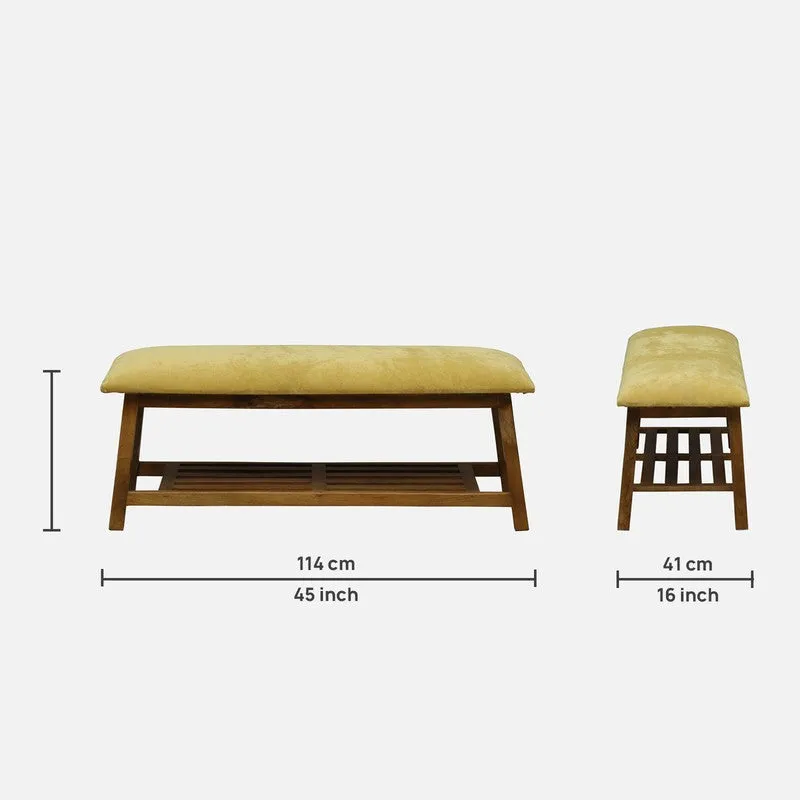 Grid Mango Wood Shoe Rack - Yellow media 10
