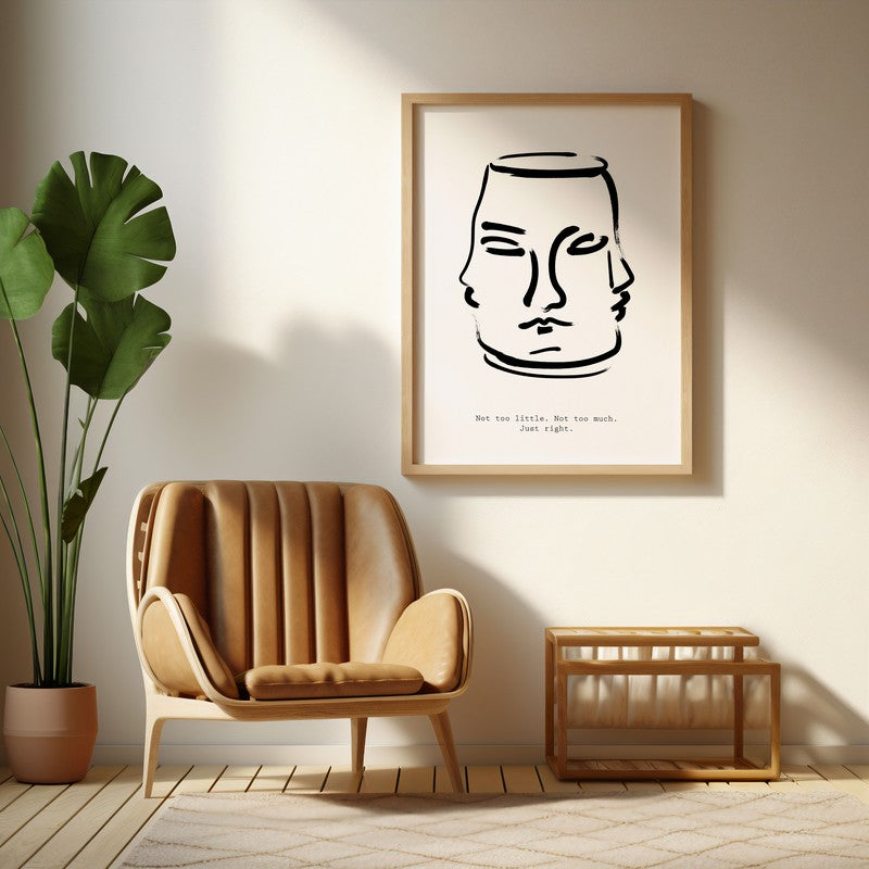 Equillibrium Archival Canvas Wall Art - Natural Brown Frame