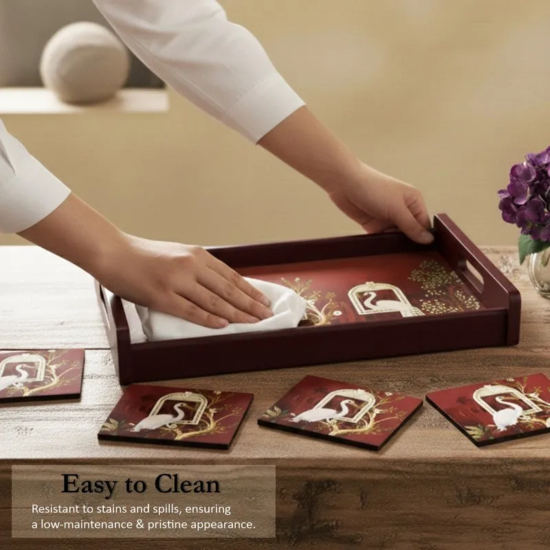 Rustique Serving Tray with 4 Coasters - Five Piece Set media 4