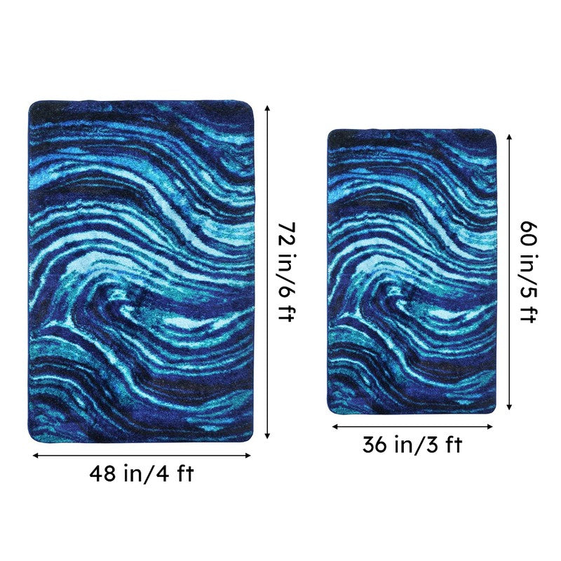 Alderman Abstract Micro Fiber Area Rug - Blue media 7