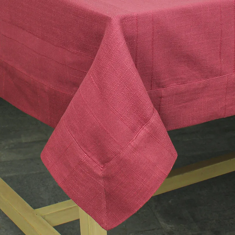 Chevron Grace Cotton Table Cover - Maroon media 3