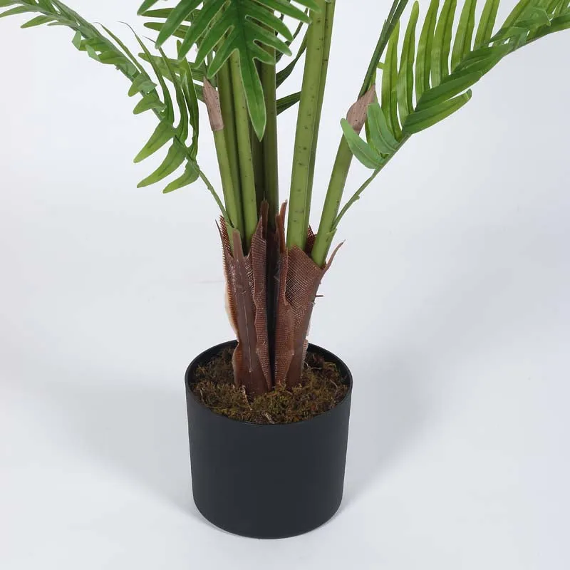 Faux Lush Areca Palm Plant With Black Plastic Pot - 4.4 Feet media 5