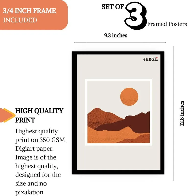 Desert Muse Paper Wall Painting With Frame - Black media 10