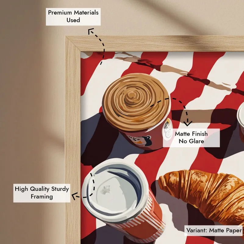 Ocean Platter Canvas Wall Painting - Brown Frame media 7