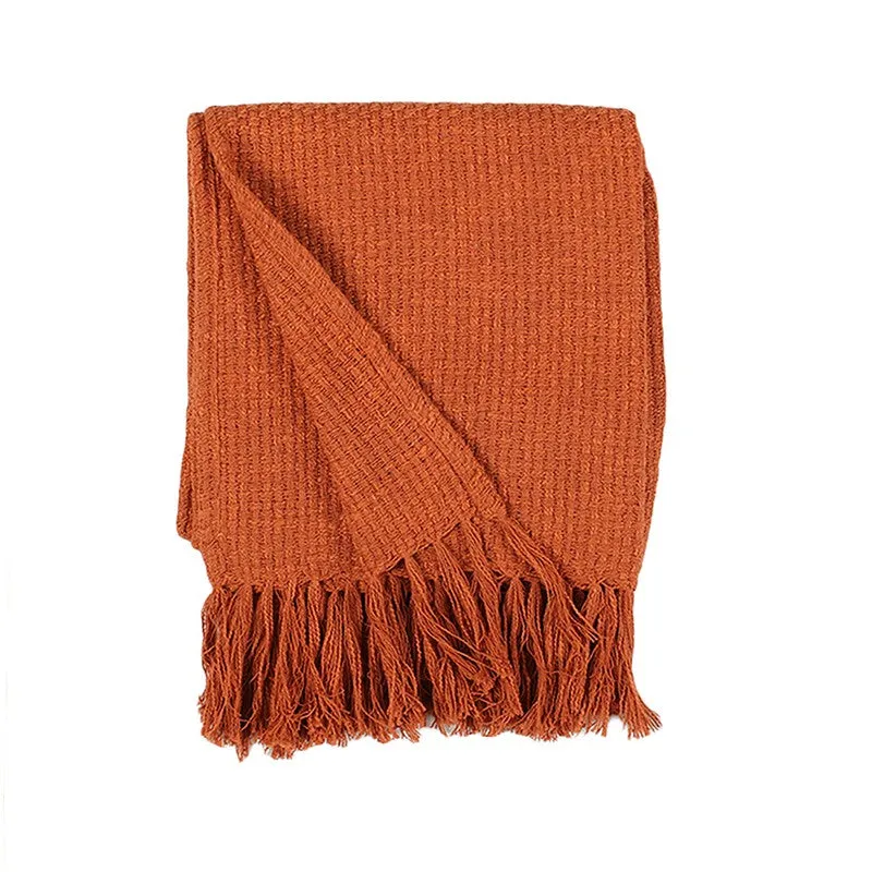 Contemporary Woven Throw  Orange media 5