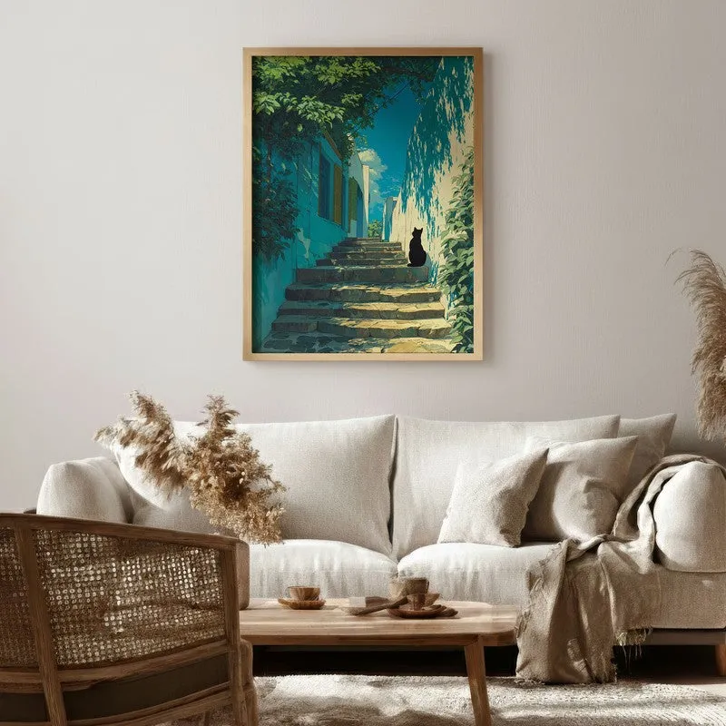 Shadow Play Canvas Wall Painting - Brown Frame media 1