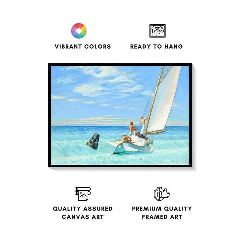 Ground Swell Canvas Wall Painting - Black Frame media 4