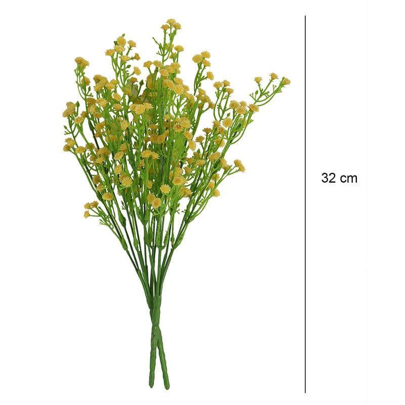 Faux Gypsophila Floral Bunch (Yellow) - Set Of Two media 5