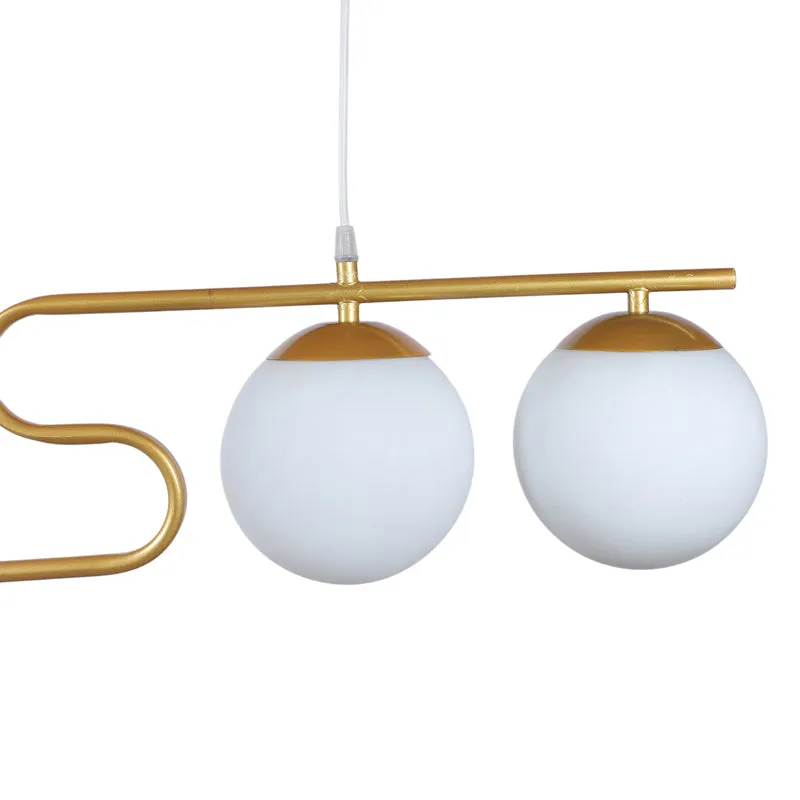Celestial Curve Metal Ceiling Lamp - Gold & White media 7