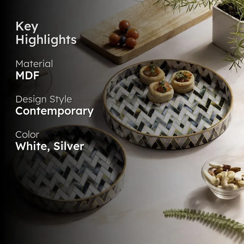 Imara Round Zig Zag Serving Tray - Set Of Two media 2