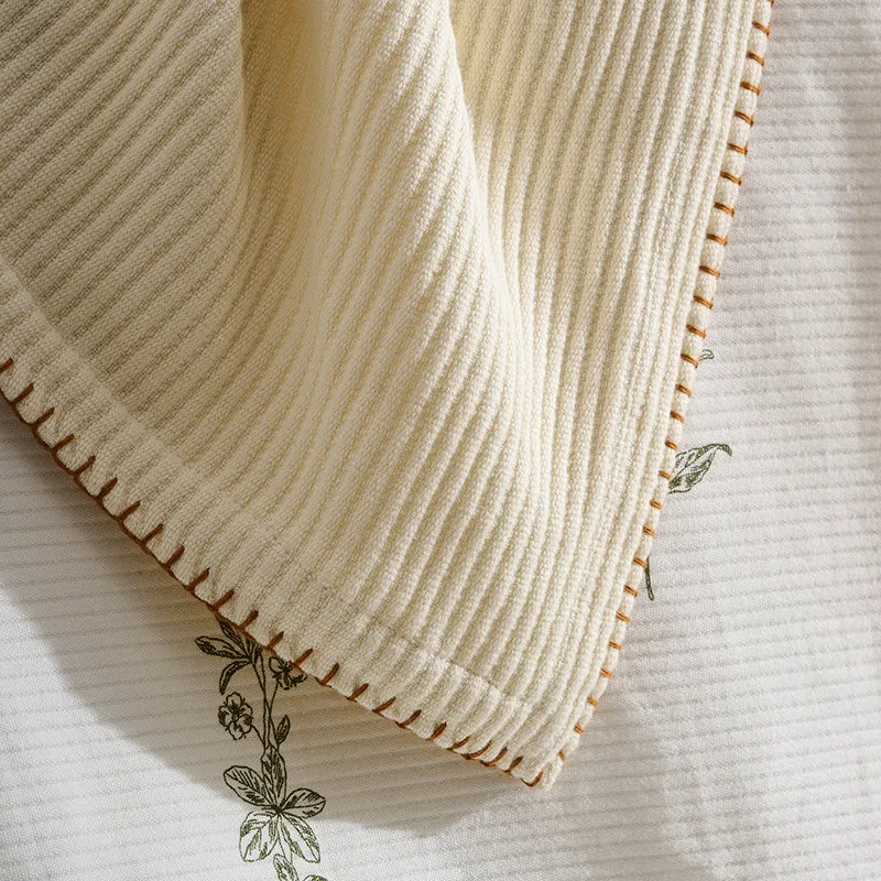 Wovelle Throw - Ivory & Tan media 4