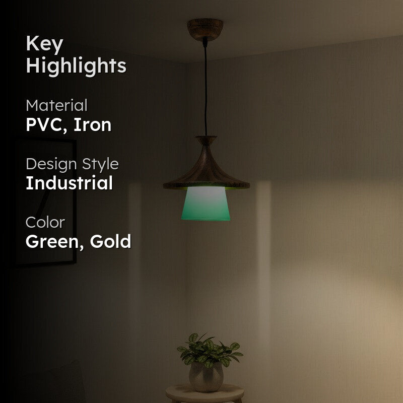 Emerald Glow PVC Ceiling Lamp media 2