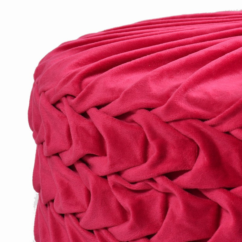 Velora Pink Engineered Wood Ottoman media 4