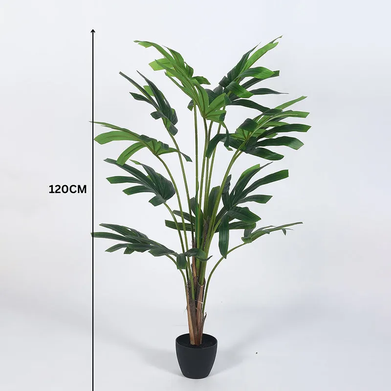 Foli Artificial Rhapis Palm With Black Plastic Pot - 4 Feet media 6