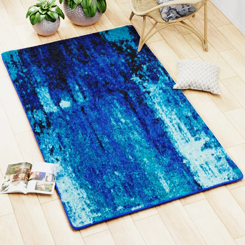 Baird Abstract Micro Fiber Area Rug - Blue media 3