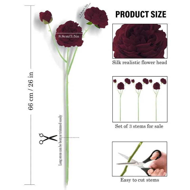 GraceBloom Modern Artificial Flower Dcor - Set Of Three media 6