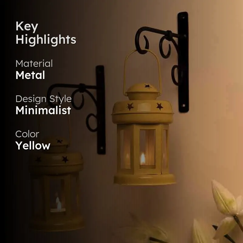 Lovestruck Lantern Tealight Candle Holder (Yellow) -  Set Of Two media 2