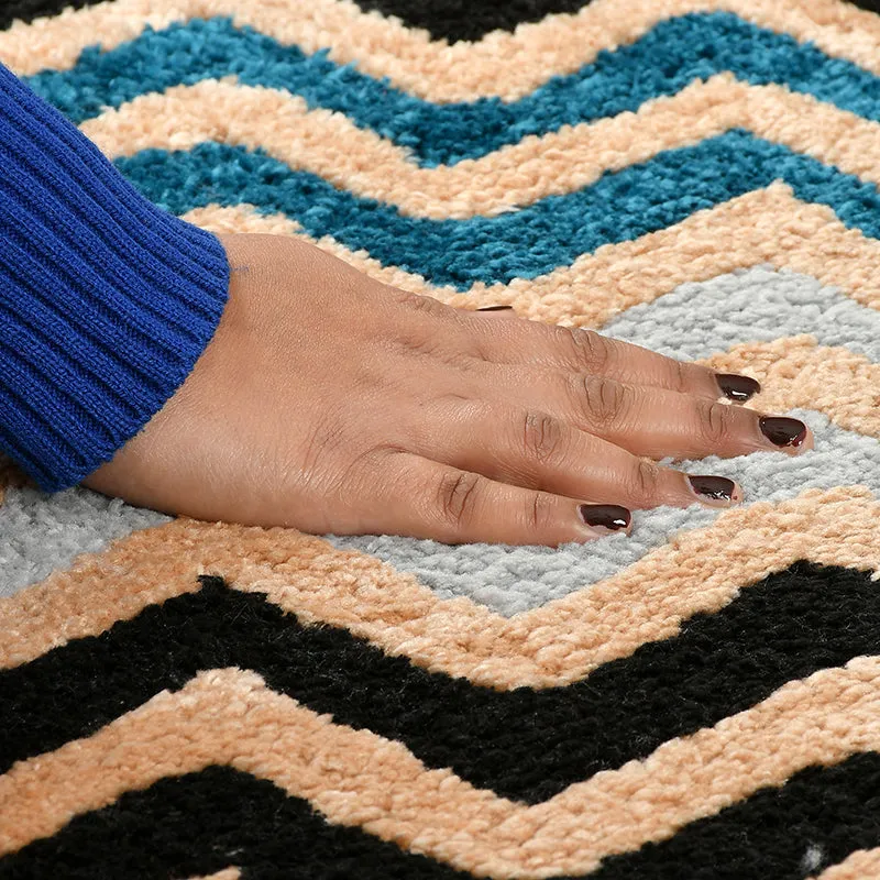 Striava Microfiber Bath Mat - Beige & Black media 3