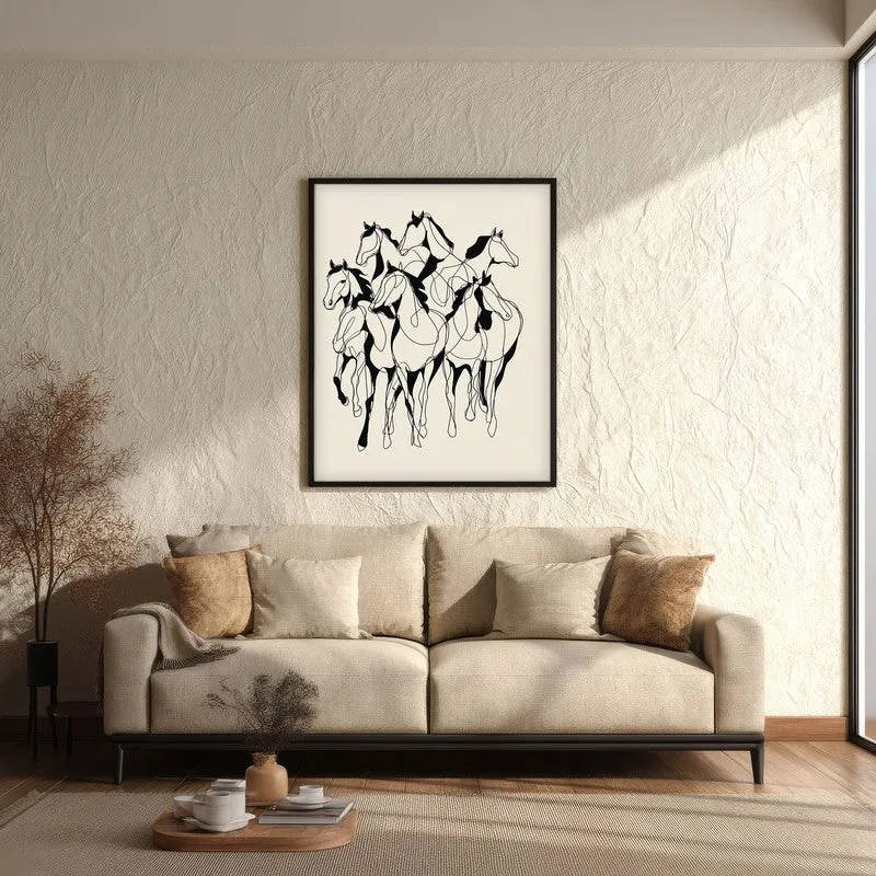 Horse in Harmony Wall Painting With Black Frame media 3