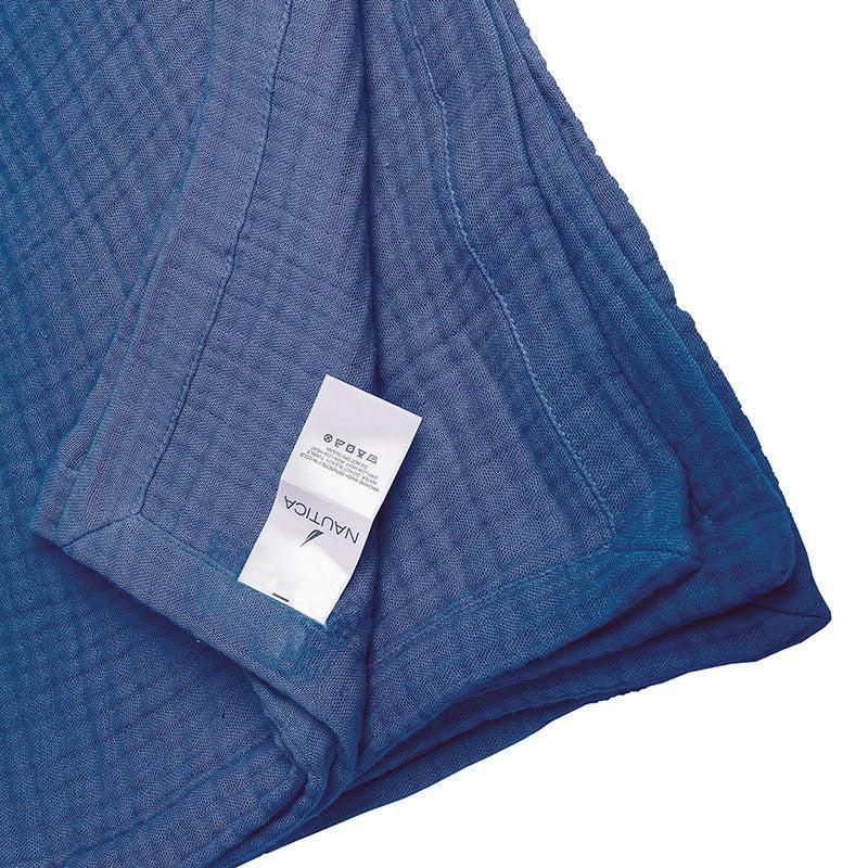 Nautica Champagne Whisper Solid Cotton Bedsheet (Blue) - 350 TC media 6