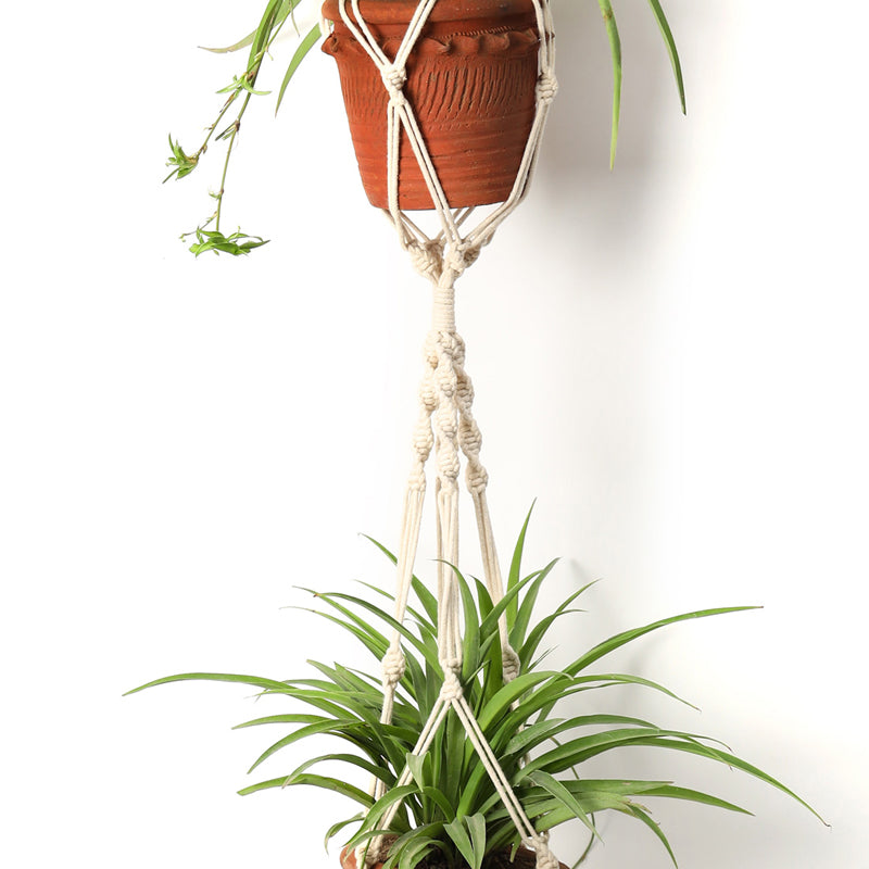 Boeheme Botanica Two Tier Macrame Hanging Planter media 4