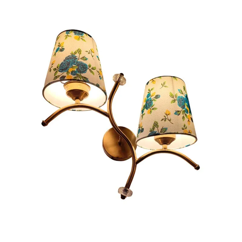 GlowStem Twin Cotton Wall Lamp - White & Blue media 7