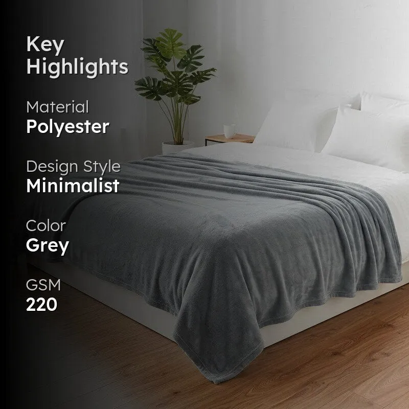 Soft Elite Blanket(Grey) - 220 GSM media 2