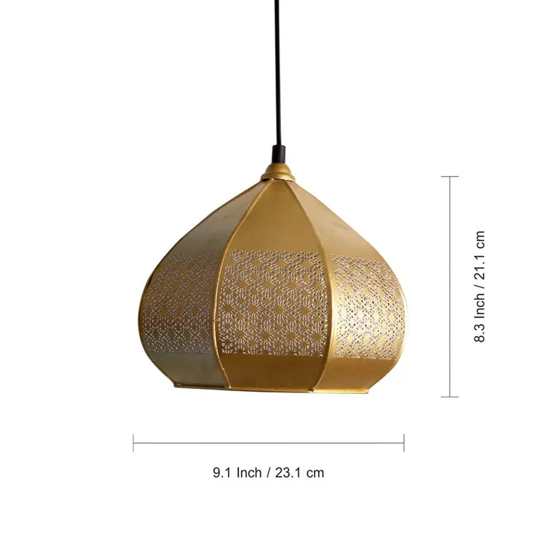 Moonlit Kasbah Hand-Etched Iron Ceiling Lamp media 7