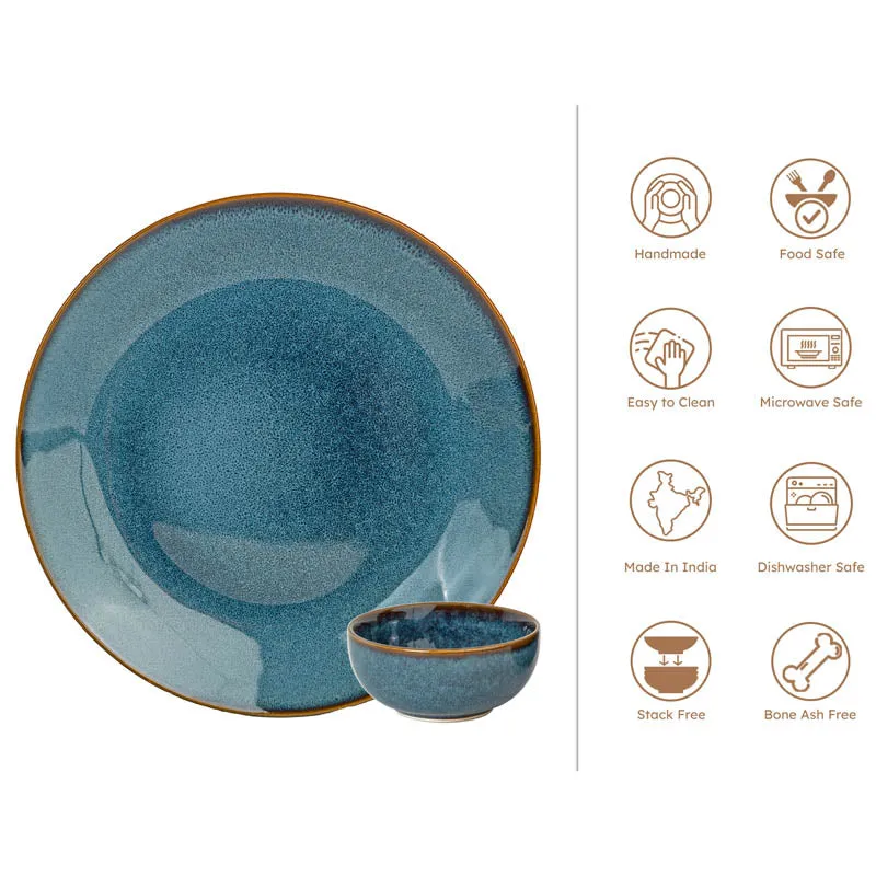 Tarangini Handmade Dinner Set (Blue) - 12 Piece Set media 6