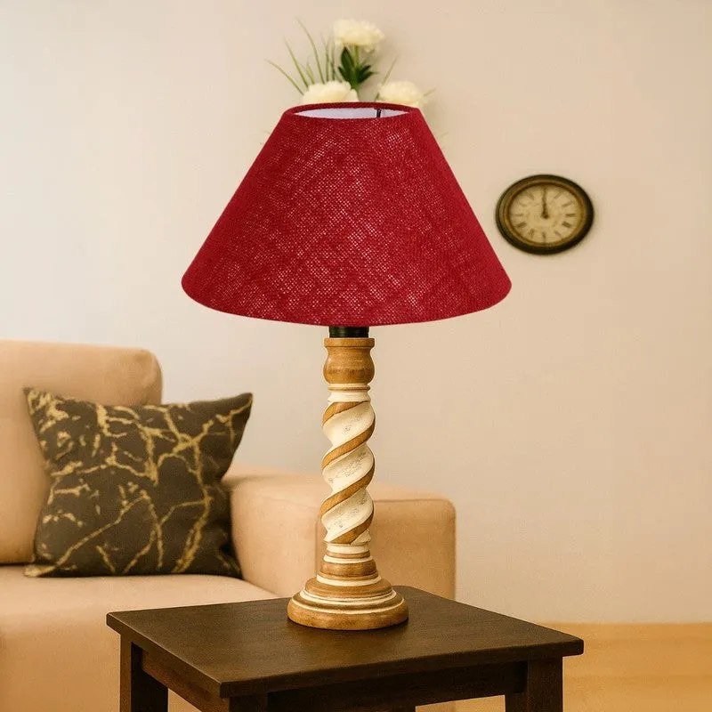 Modera Aven Wooden Table Lamp - Maroon media 4