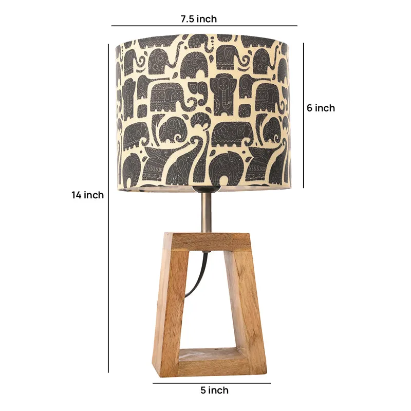 Elephanta Fabric Table Lamp - Black,Brown media 5