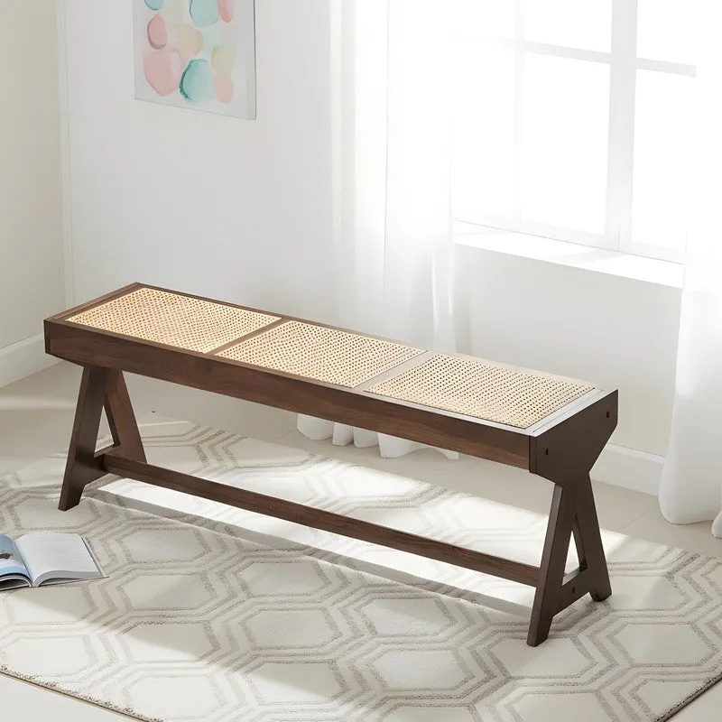 Clario Sheesham Wooden Bench - Beige media 1