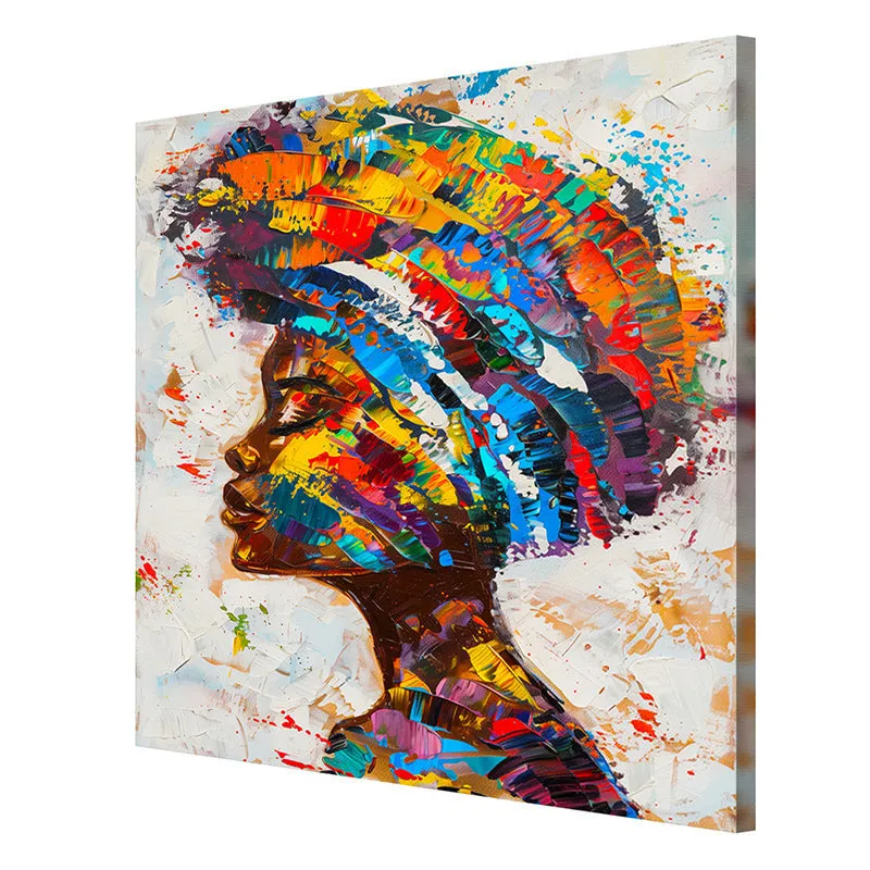 Colorful African Woman Wall Painting media 6