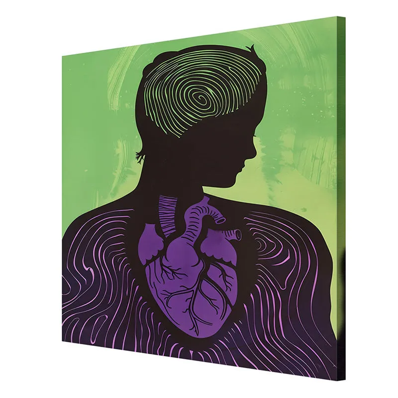 Heart and Female Purple Silhouette Wall Painting media 6