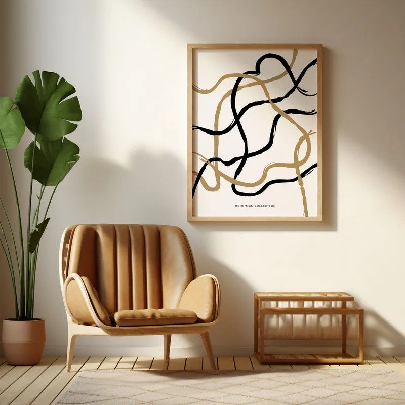 Measured Curve Canvas Wall Painting With Brown Frame media 6