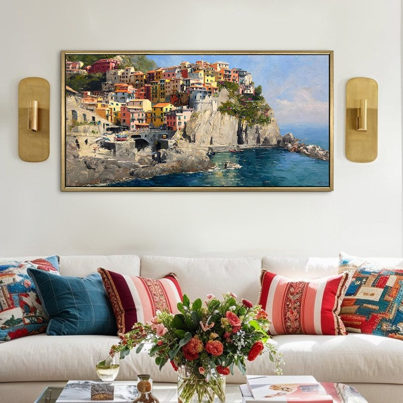 Cliffside Color Canvas Wall Painting With Frame