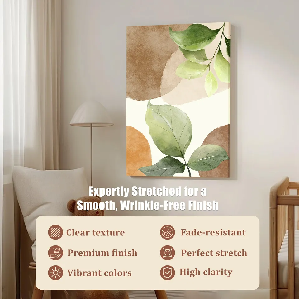 Boho Botanical Leaf Canvas Wall Art media 5