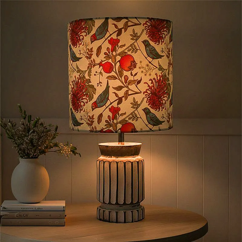 Lacewing Carved Fabric Table Lamp - Multicolor media 1