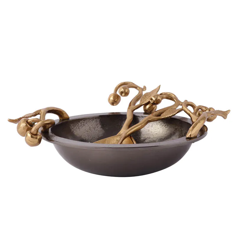 Cherry Vine Accent Bowl - Gold media 5