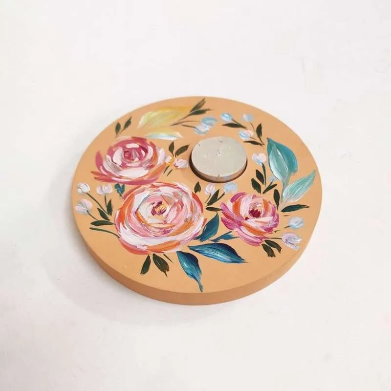 Blush Rose Handpainted Tealight Candle Holder media 3