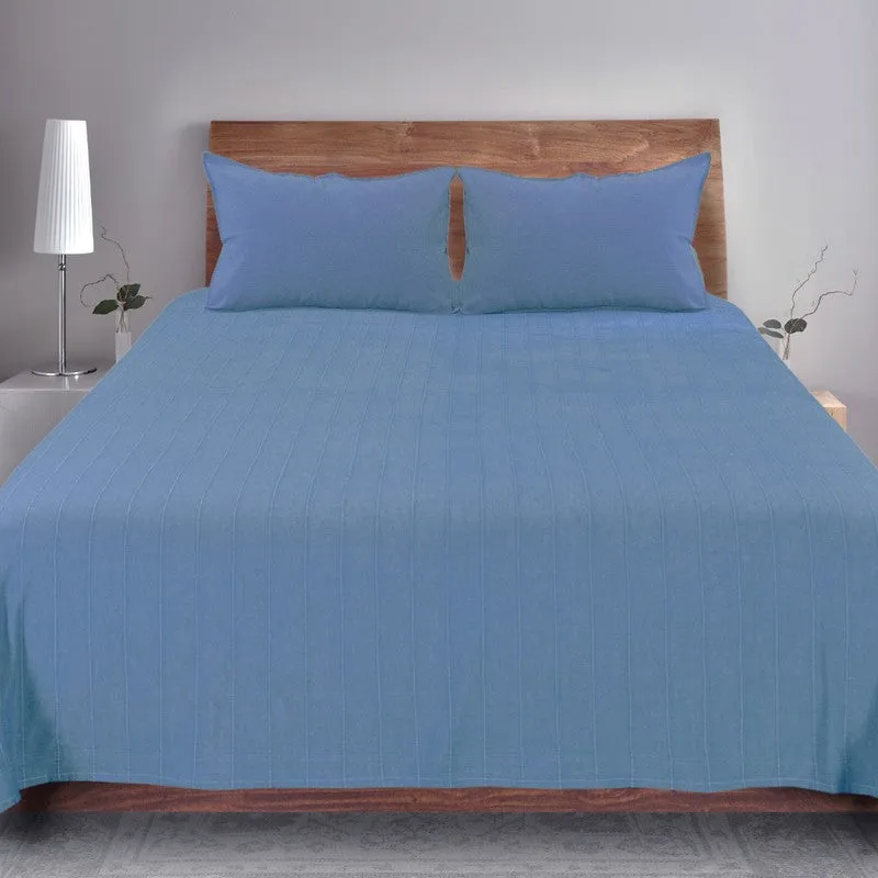 Serene Spread Cotton Bedsheet (Navy) - 220 TC media 3