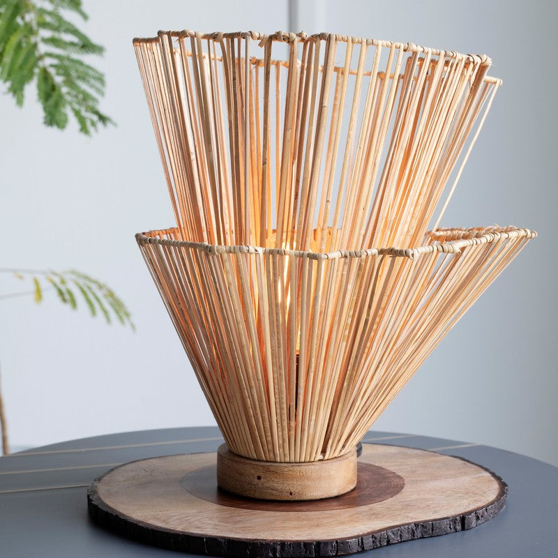 Orange Tree Klimt Cane Mild Steel Table Lamp - Beige media 3
