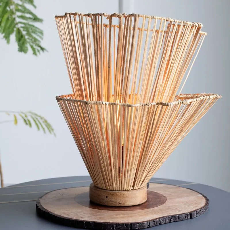 Orange Tree Klimt Cane Mild Steel Table Lamp - Beige media 3