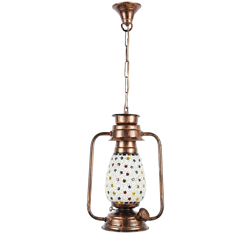 Divyara Mosaic Lantern Glass Ceiling Lamp - Copper media 4